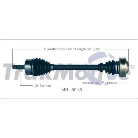 Surtrack Axle Cv Axle Shaft, Mb-8018 MB-8018